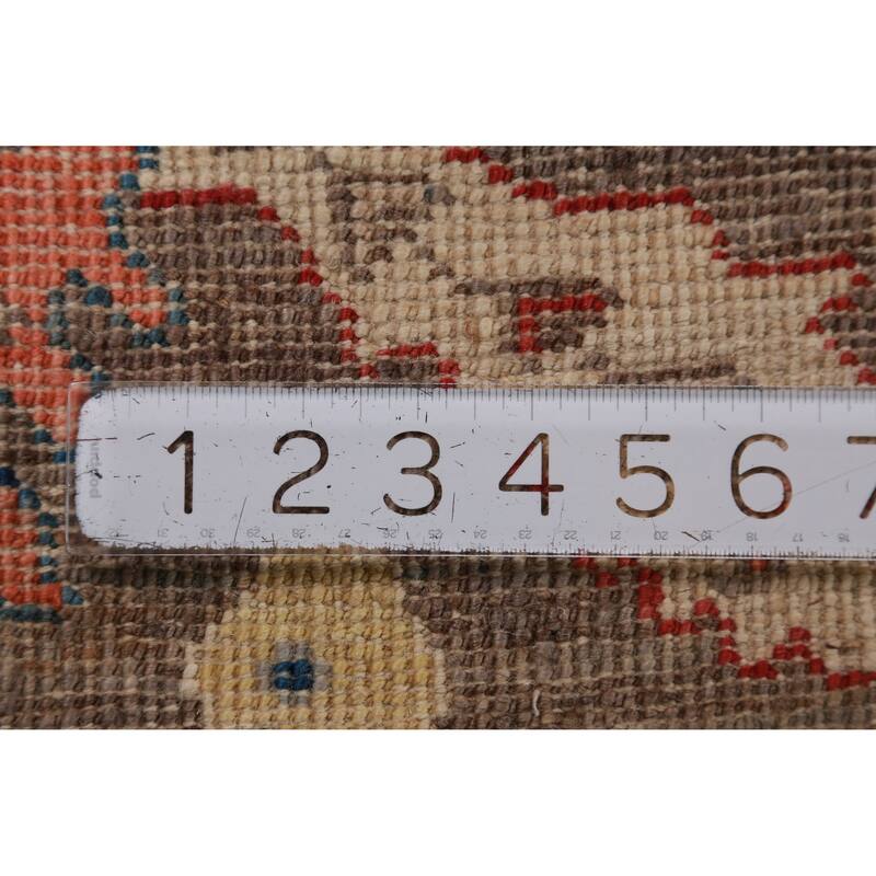 Hand Knotted Oriental 100% Wool Carpet Transitional All-Over Brown Oushak Area Rug - 11' 9'' X 9' 2''