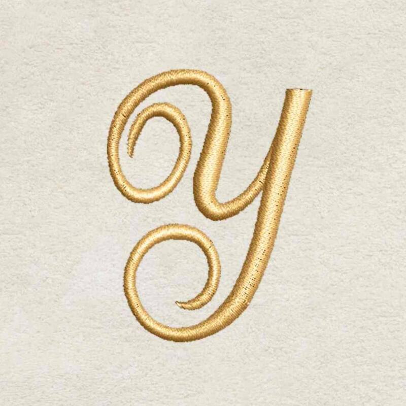 Avanti Linens Ivory/Gold Script Monogram Bath Towel Letter Y - Bath Towel