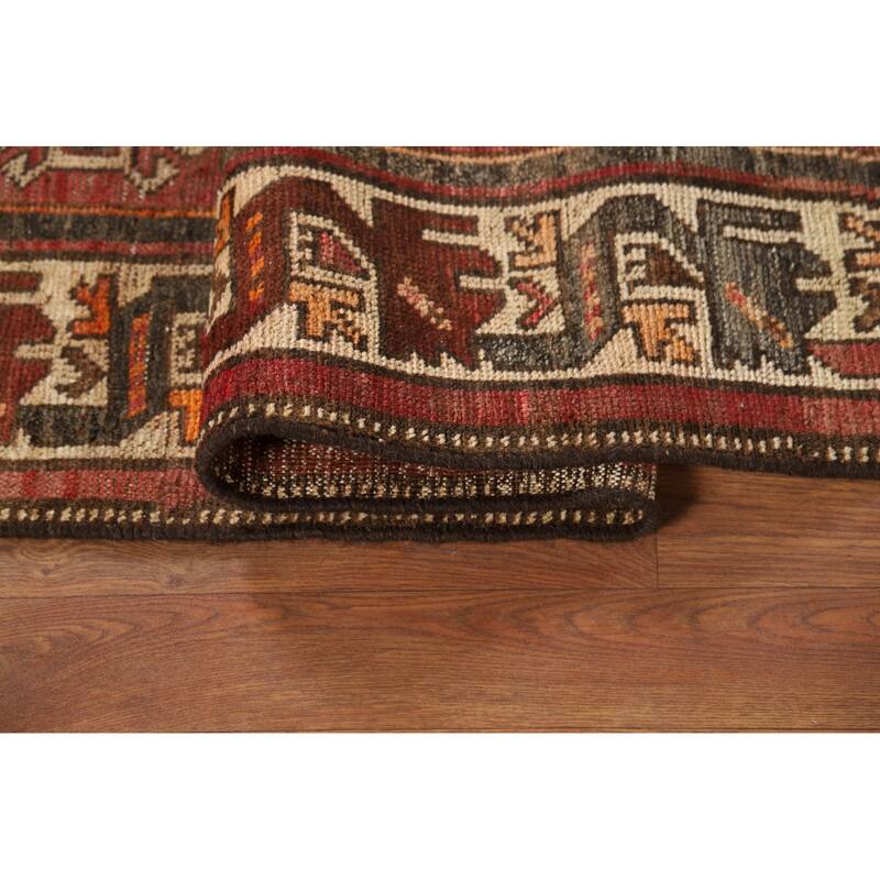 Red & Pink Geometric Bakhtiari Persian Rug Hand-Knotted Wool Carpet - 4'5" x 7'4"