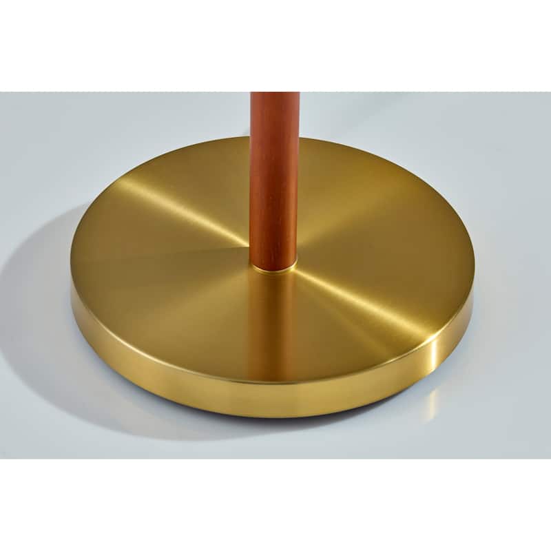Walnut Brass Floor Lamp - Walnut & Brass