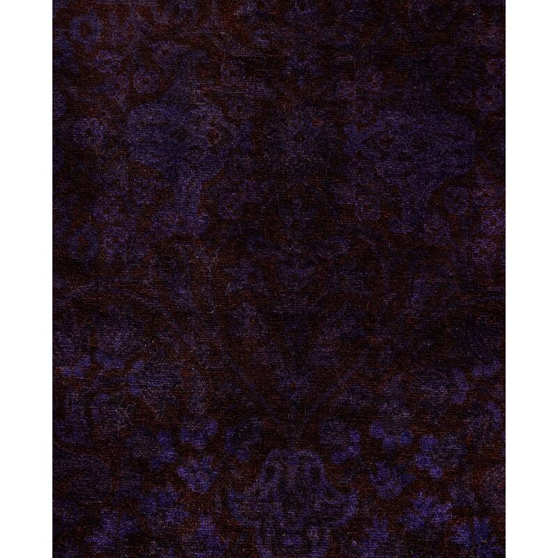 Overdyed One-of-a-Kind Hand-Knotted Runner Rug - Purple - 2' 8" x 8' 3"