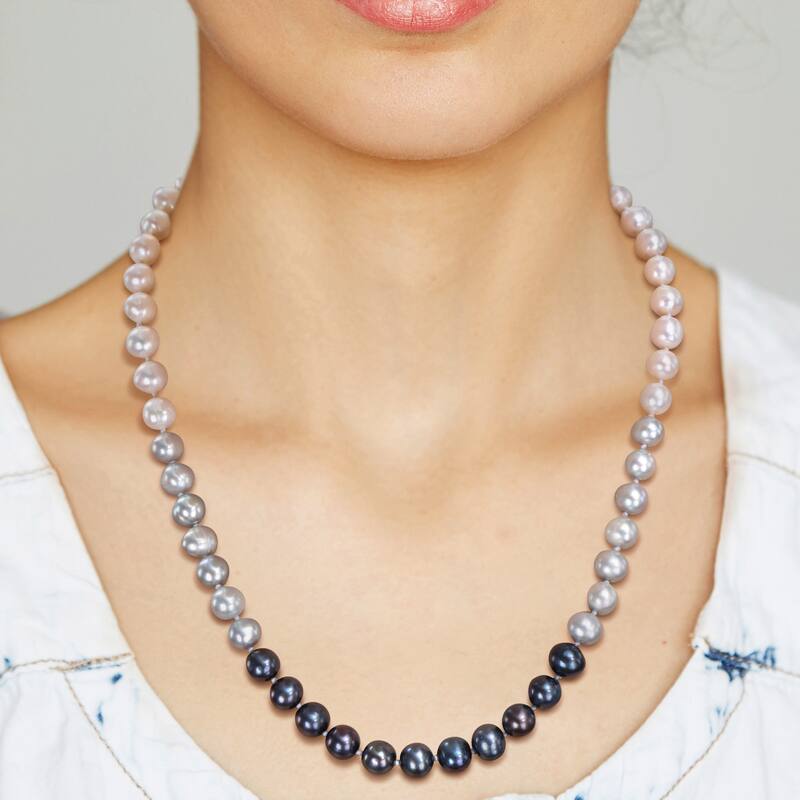 Miadora 7.5-8mm Multi-Colored Cultured Freshwater Pearl Strand Necklace - 18 in x 9.2 mm