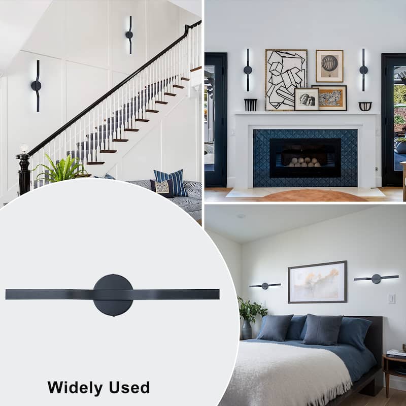 Modern Matte Black LED Wall Sconce with Linear Triac Dimmable Light