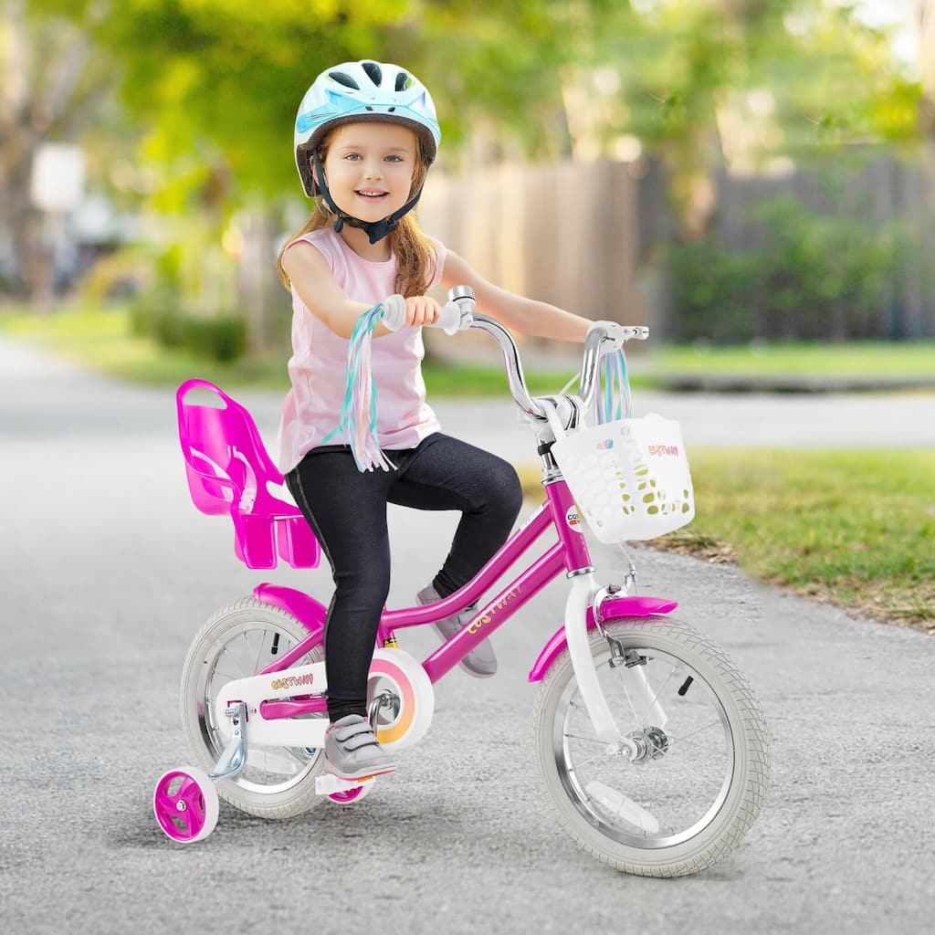 12/14/16/18 Inch Kids Bike Princess Children Bicycle w/Training Wheels