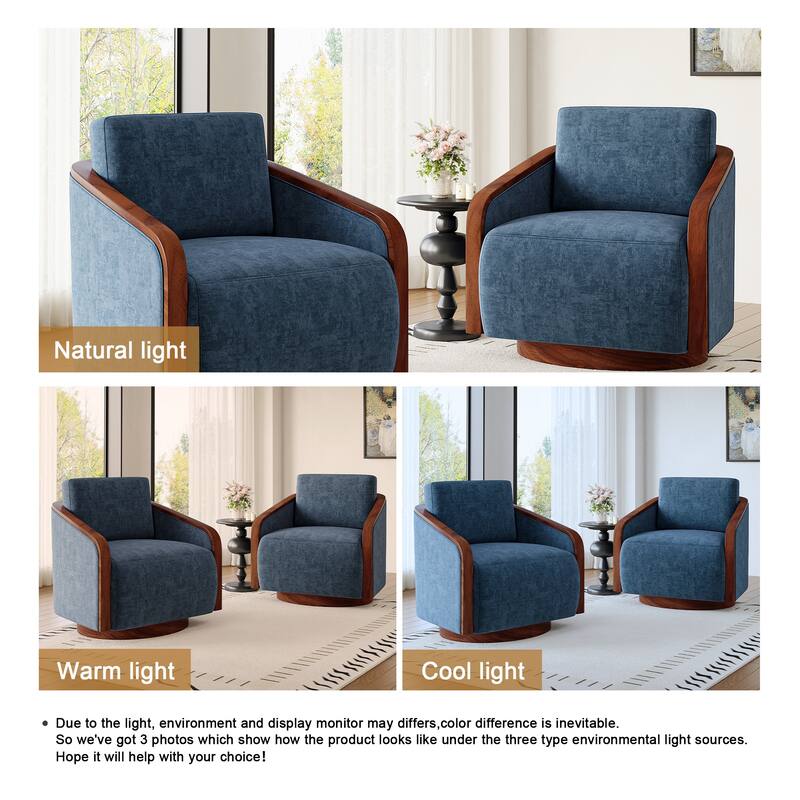 Modern Upholstered Swivel Accent Chair Set of 2