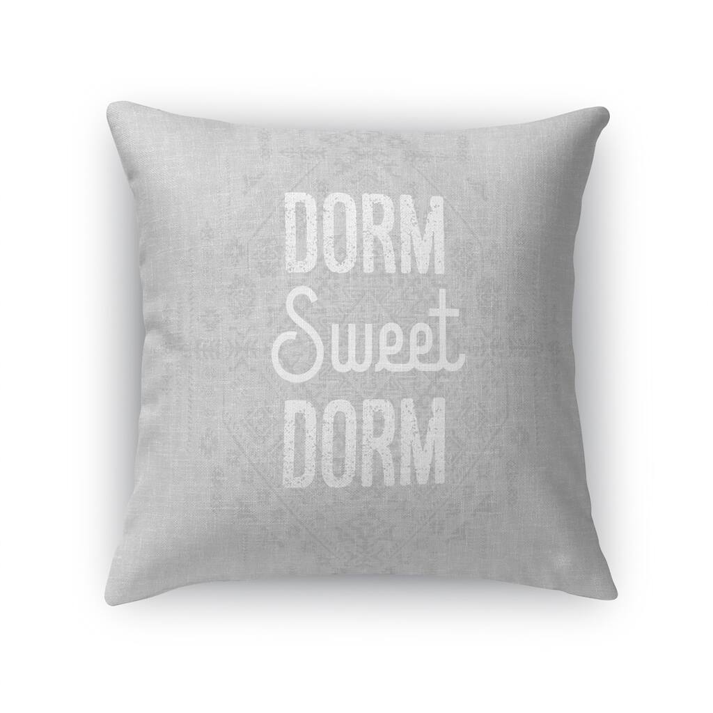 DORM SWEET DORM GREY Accent Pillow by Kavka Designs