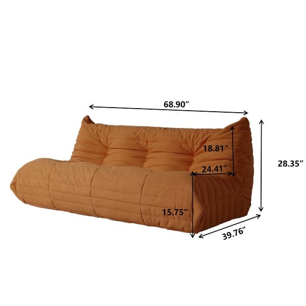 dimension image slide 6 of 12, Teddy Fabric Lazy Sofa Sets for Bedroom Living Room,Comfortable Bean Bag Chair Floor Couch