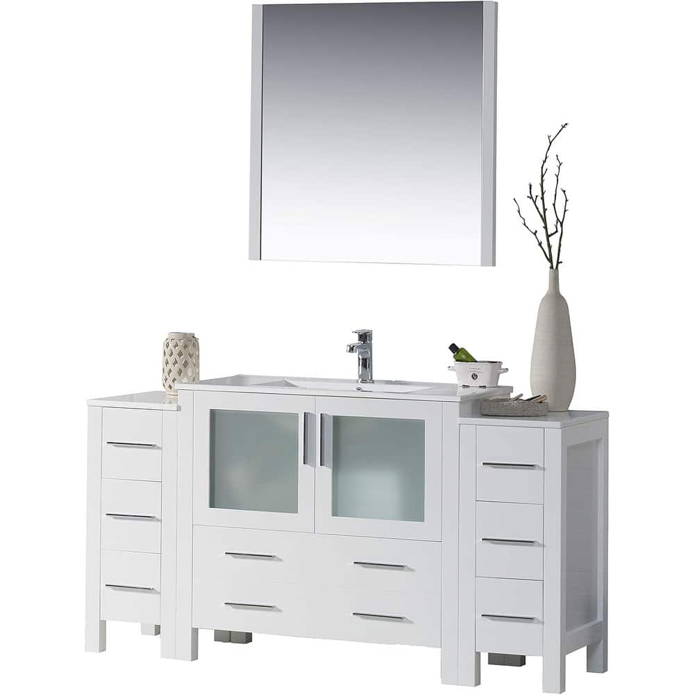 Blossom Sydney 60 Inch Solid Wood Bathroom Vanity with Sink & Cabinets