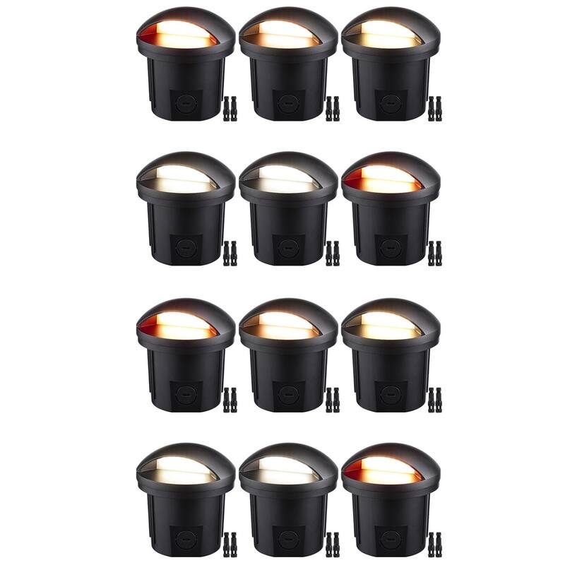 LED 5W 5CCT Well Lights, Inground Landscape Lighting, 12-24V AC/DC Low Voltage - 12PACK