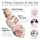 preview thumbnail 6 of 4, Sweet Jojo Designs Blush Pink Boho Shabby Chic Floral Girl Baby Cocoon and Beanie Hat Sleep Sack 2pc - Ivory Bohemian Watercolor