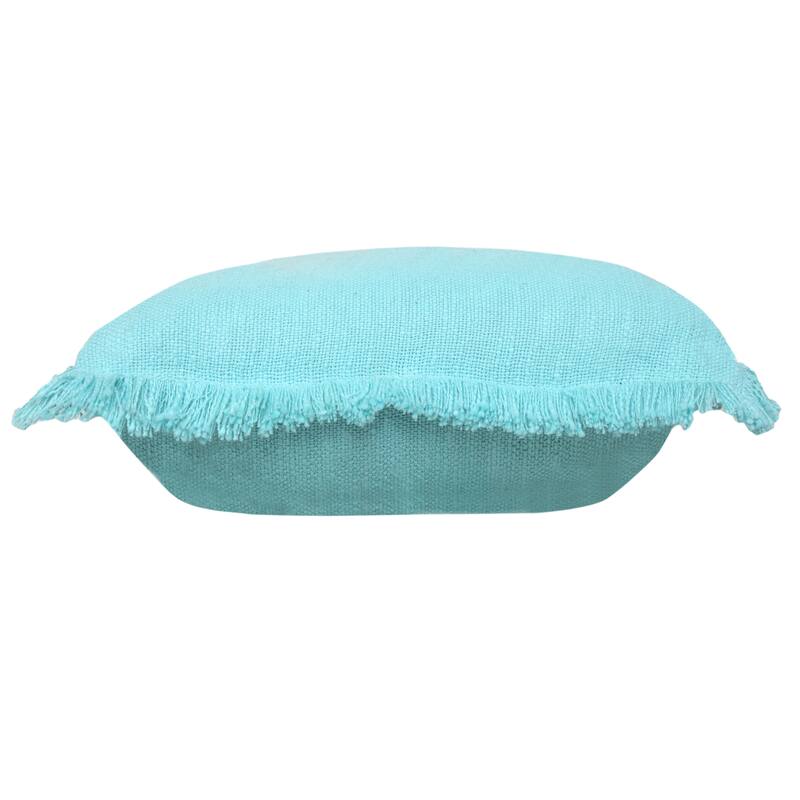 Sevita Solid Cotton Fringe Throw Pillow