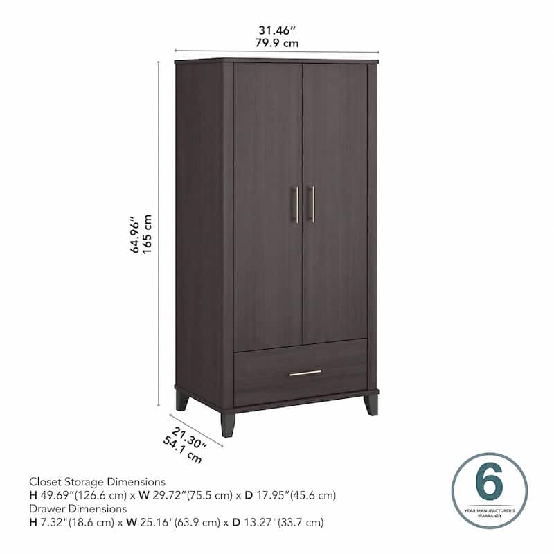 Somerset Tall Storage Cabinet with Doors and Drawer by Bush Furniture