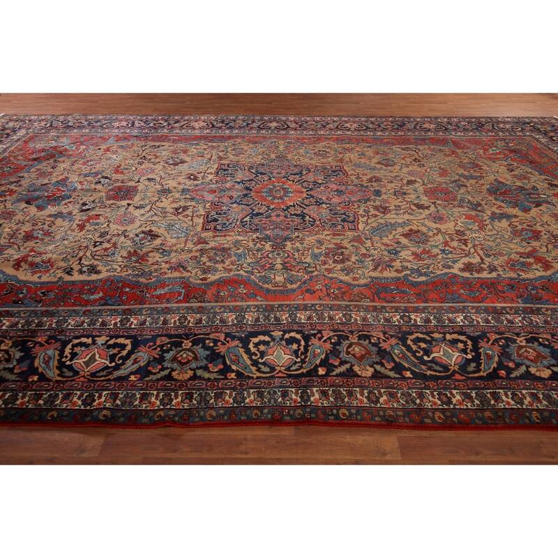 Vegetable Dye Bidjar Antique Persian Large Rug Handmade Wool Carpet - 12'0"x 18'5"