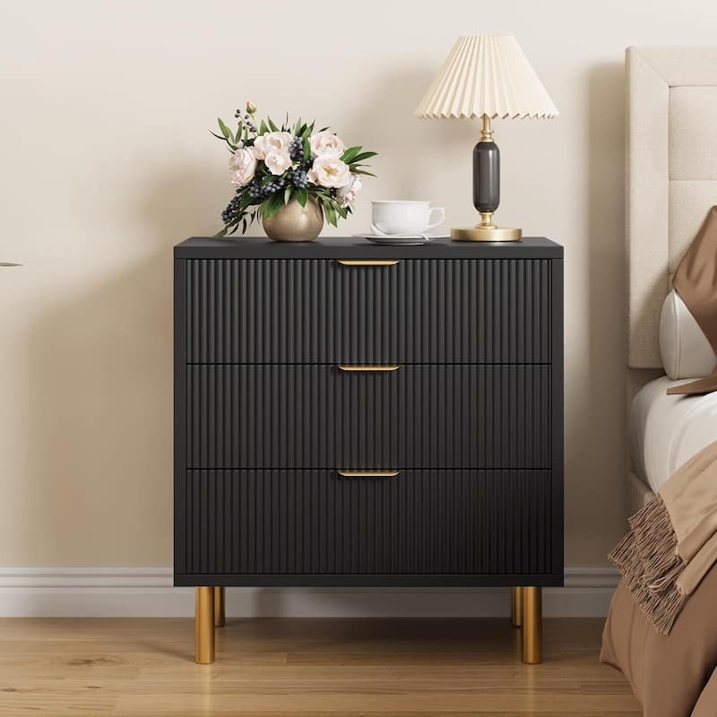 IDEALHOUSE Black 3 Drawer Dresser