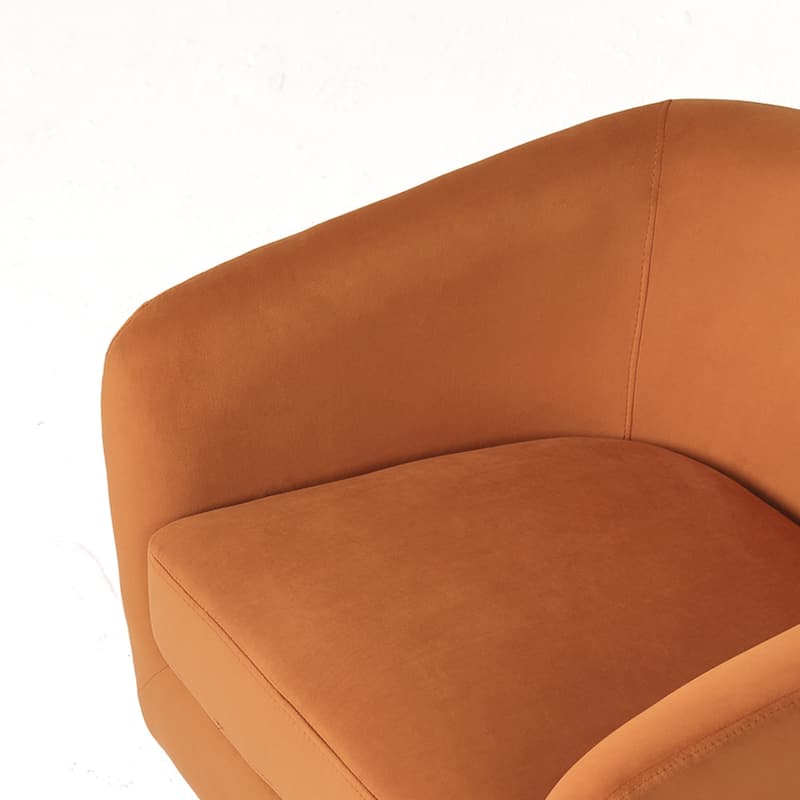 UIXE 360° Swivel Barrel Accent Chair Velvet Armchair For Living Room