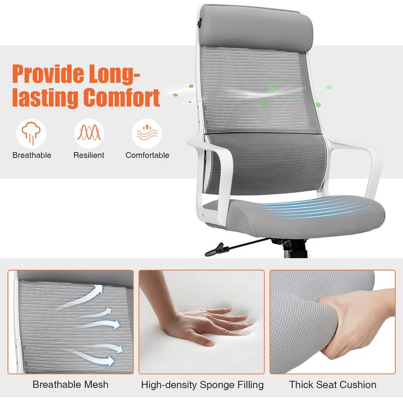 Costway Adjustable Mesh Office Task Chair Heating Lumbar Support - See Details