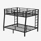 preview thumbnail 5 of 7, Black Full XL over Queen Size Metal Bunk Bed with Fence, Ladder, Space-Saving and Noise Reduced for Teens and Adults