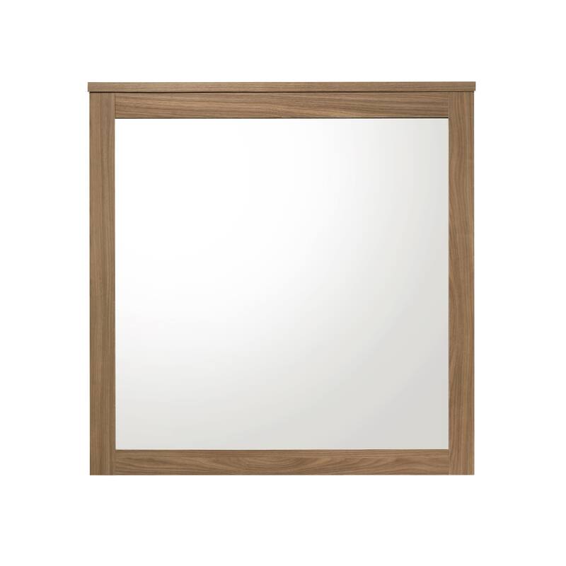 Furniture of America Nyess Modern Chestnut Brown Rectangular Wall Mirror