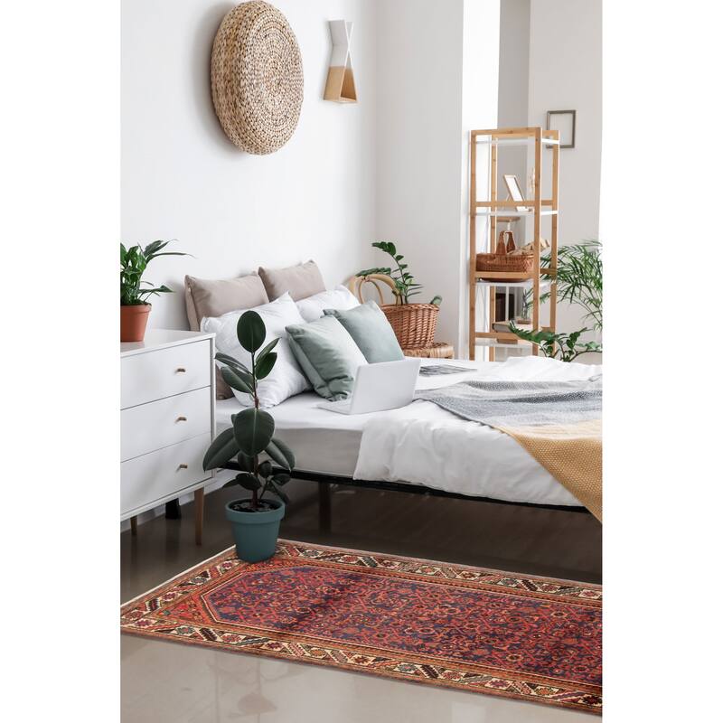 ECARPETGALLERY Hand-knotted Andelz Navy Wool Rug - 3'7 x 11'0