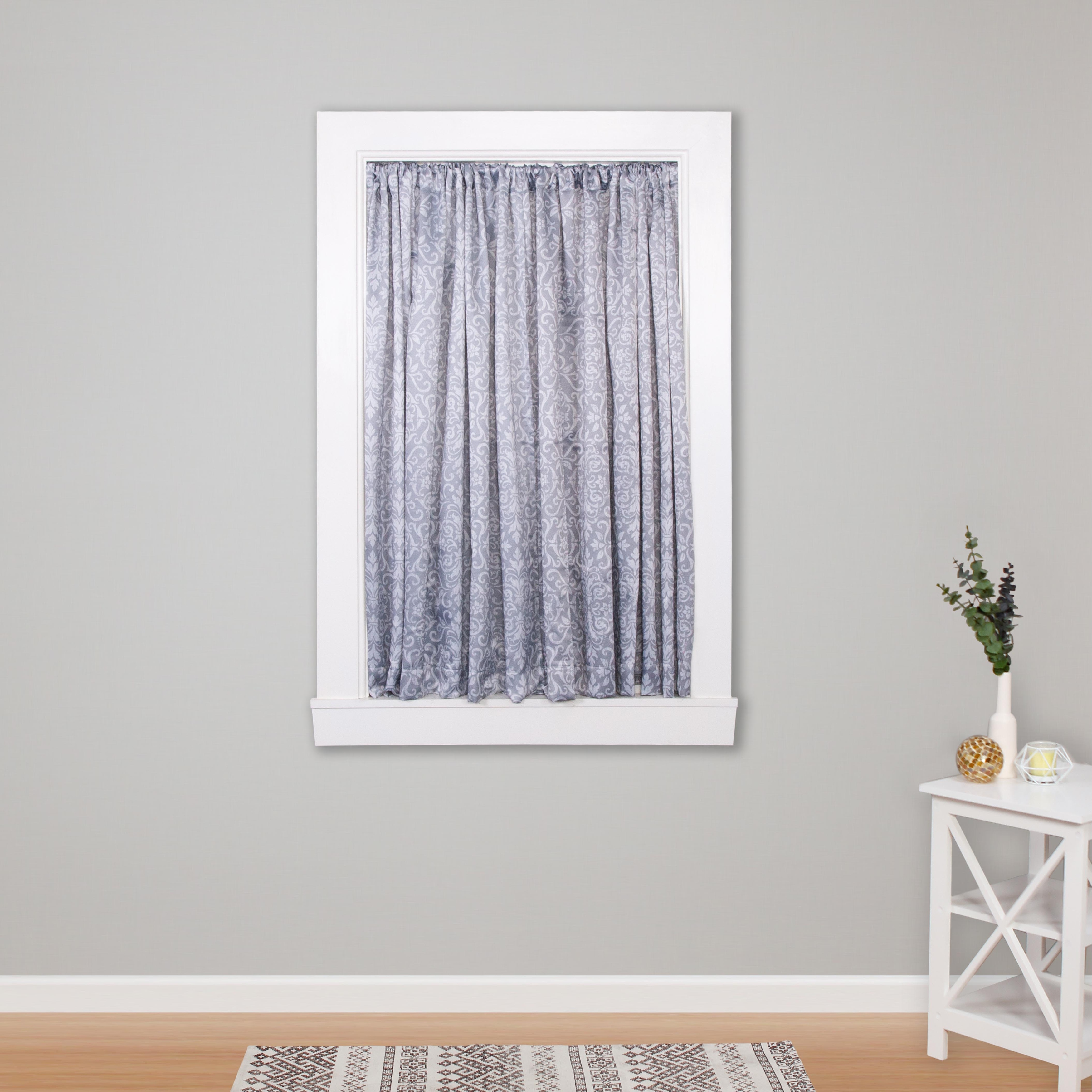 Tension rod best sale curtains