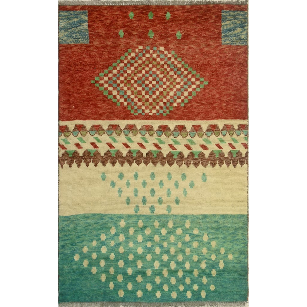 Balochi Ader Beige/Lt. Green Rug - 3'3" x 5'0"