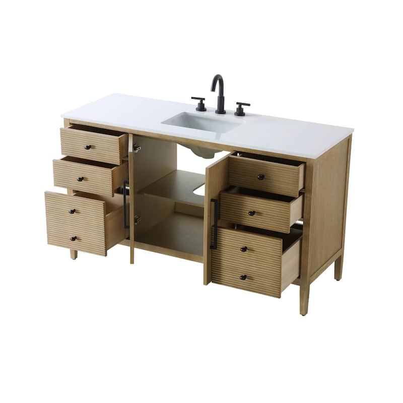 Elegant Lighting VF29660 Blakely 60" Free Standing Single Basin Vanity