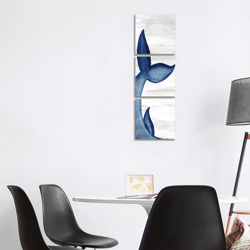 iCanvas "Whale Tails I" by Ann Bailey 3-Piece Canvas Wall Art Set - 48x16x1.5