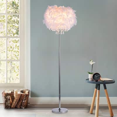 Mirjam Chrome Crystal 1 light Fancy Shade Floor Lamp