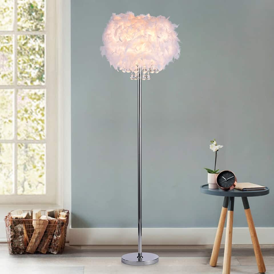 Mirjam Chrome Crystal 1 light Fancy Shade Floor Lamp