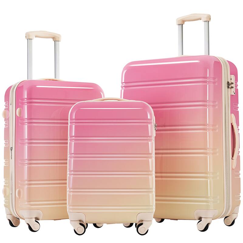 Gradient Color Hardshell Luggage Set with TSA Lock and Spinner Wheels - Expandable Lightweight Travel Suitcases 20", 24", 28"