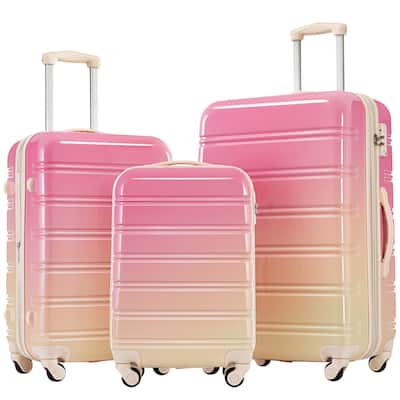 Gradient Color Hardshell Luggage Set with TSA Lock and Spinner Wheels - Expandable Lightweight Travel Suitcases 20", 24", 28"