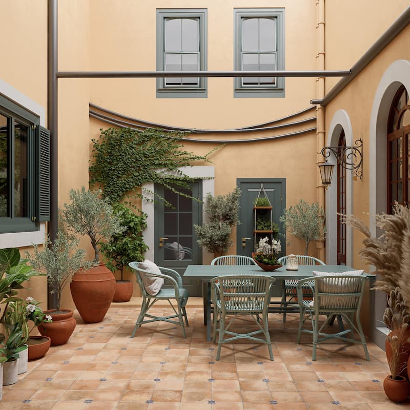 Merola Tile Kings Nonna with Blue Star 17-7/8" x 17-7/8" Porcelain Floor and Wall Tile