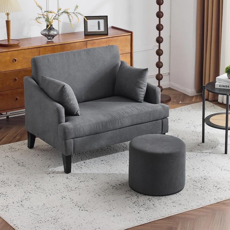 Bezseller Soft Boucle Pouf Ottoman, Comfortable Foot Rest, Full Foam Filling Footstool for Living Room, Bedroom