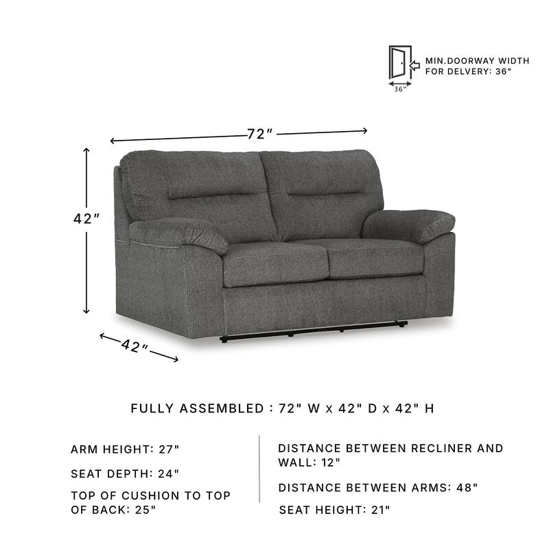 Signature Design by Ashley Bindura Mineral Glider Loveseat - 72" W x 42" D x 42" H