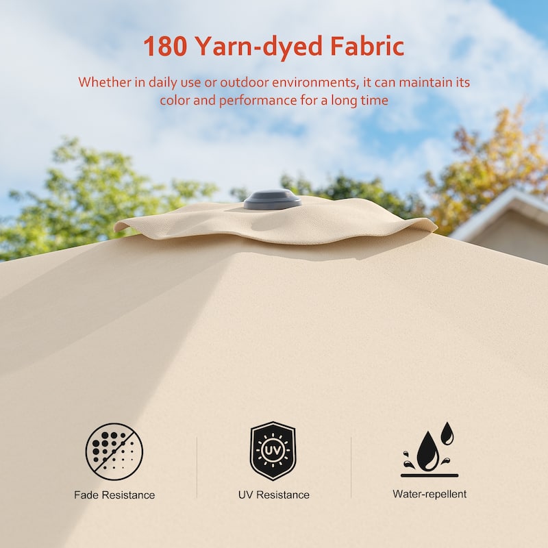 LIVOOSUN 10x8FT Rectangular Cantilever Patio Umbrella Aluminum Frame