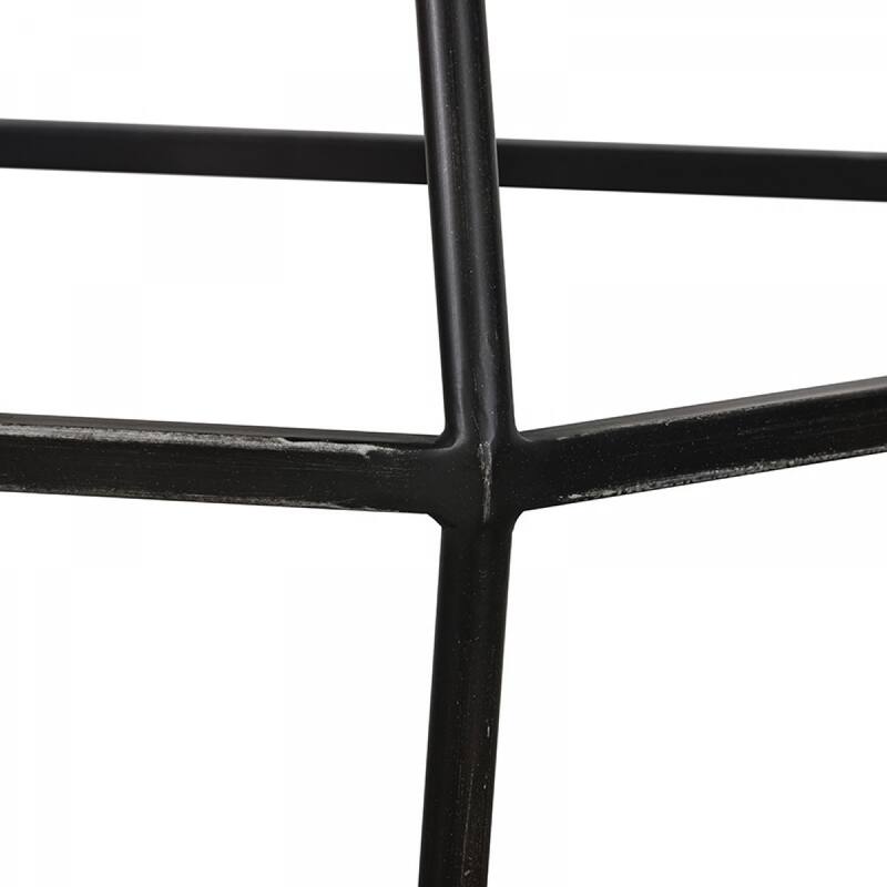 Modern Hexagonal Grey Concrete End Table with Black Metal Frame Indoor Outdoor Side Table - 23” x 22” x 22”