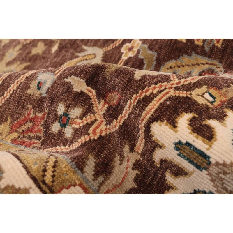 ECARPETGALLERY Hand-knotted Jules Serapi Dark Brown Wool Rug - 5'10 x 9'0