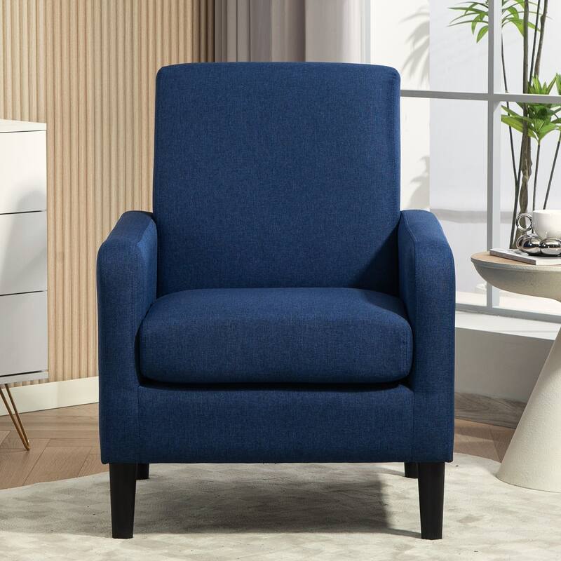 US Pride Furniture Minimalist Elegant Style Armchair with Solid Wood Frame Construction and New Soft Sponge - Ocean Blue
