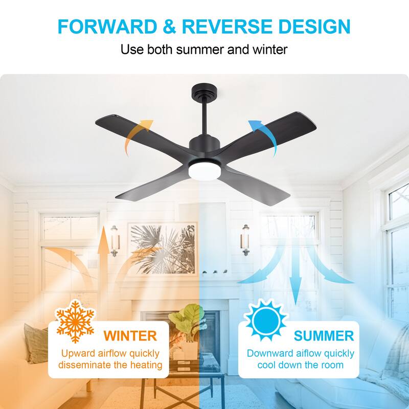 MLiAN 54 inch Solid Wood Indoor Ceiling Fan with Light Kit and Remote - 54 inch