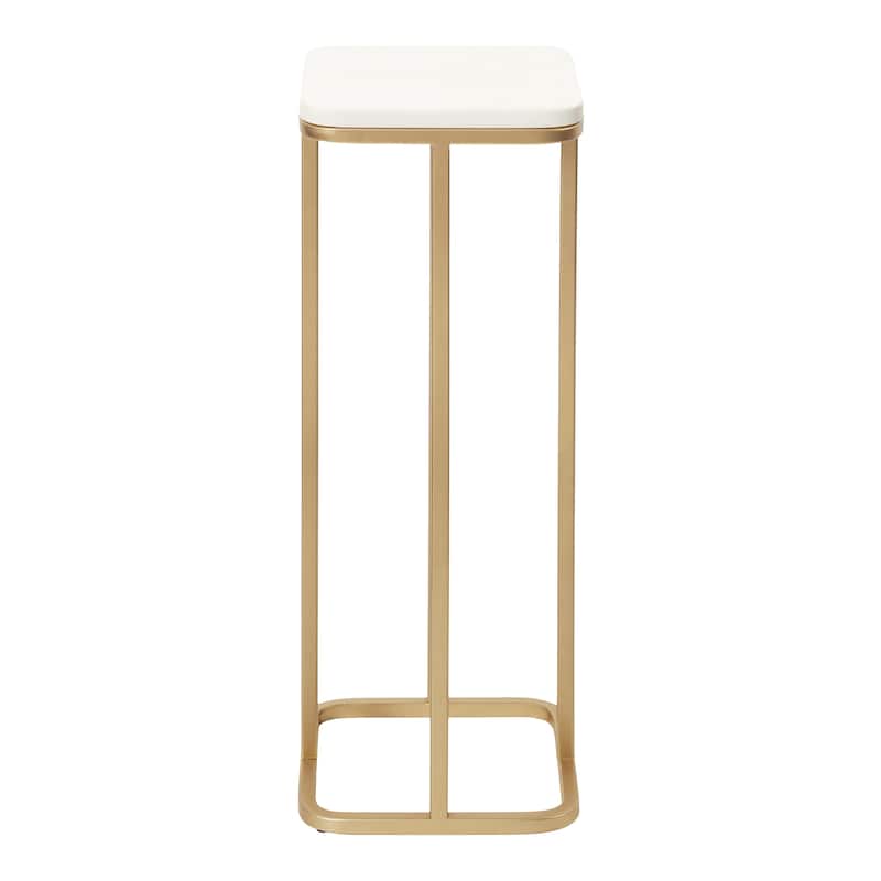 Kate and Laurel Credele Marble and Metal Drink Table