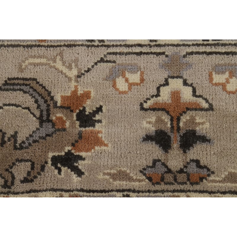 Transitional Oushak Indian Area Rug Handmade Wool Carpet - 8'2"x 9'10"