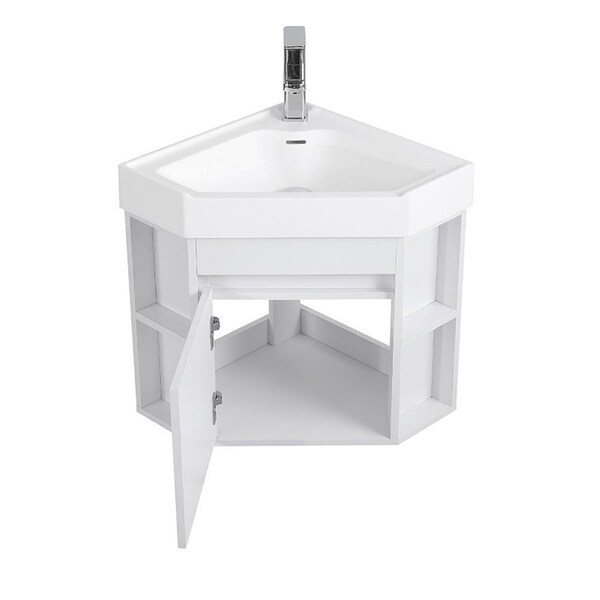 Neo-angle Corner Wall-Mount Bathroom Vanity, 18