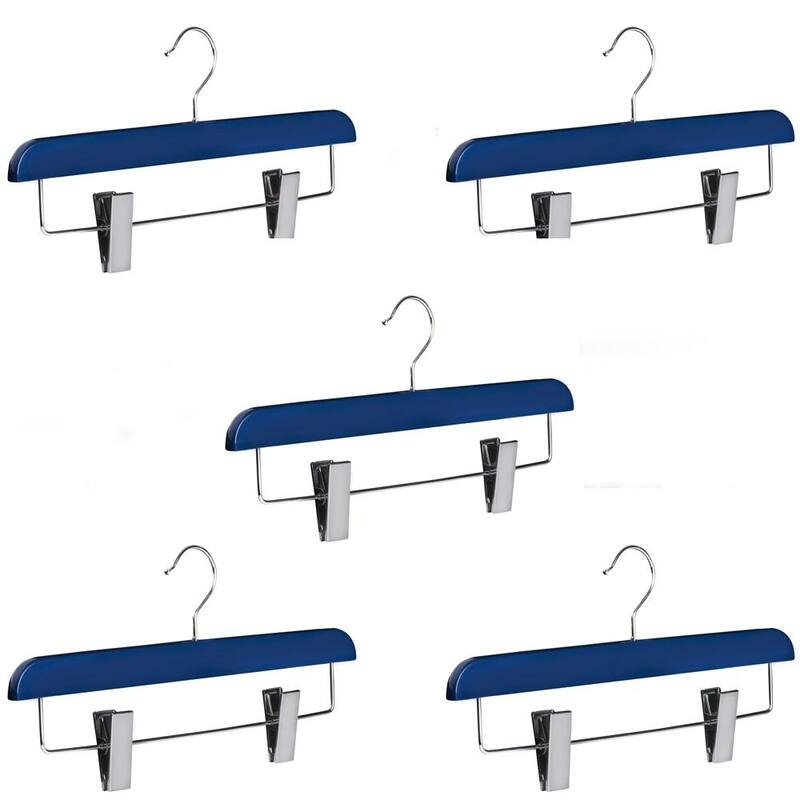 Abs Plastic Trouser Skirt Hangers, Perfect for Skirts, Pants, Slacks, Jeans, and More Set of 5 - Set of 5 - Navy