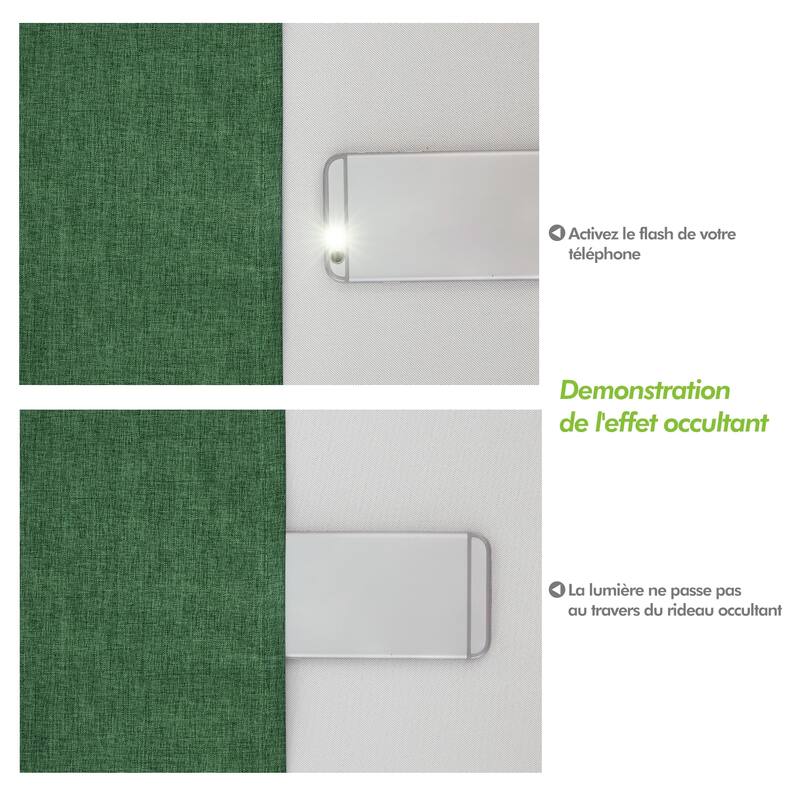 Deconovo Faux Linen Total Blackout with Coating Curtains (2 Panel)