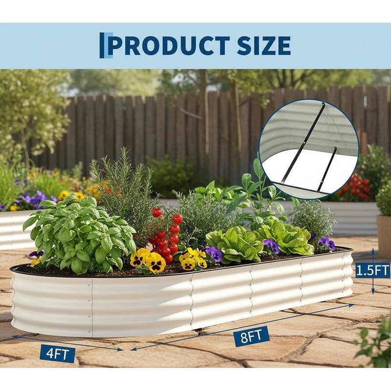 Galvanized Raised Garden Bed Outdoor, Rust-Resistant