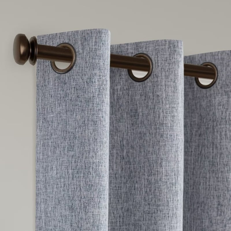 Linen Texture 100% Blackout Grommet Curtain Pair(2 panels)
