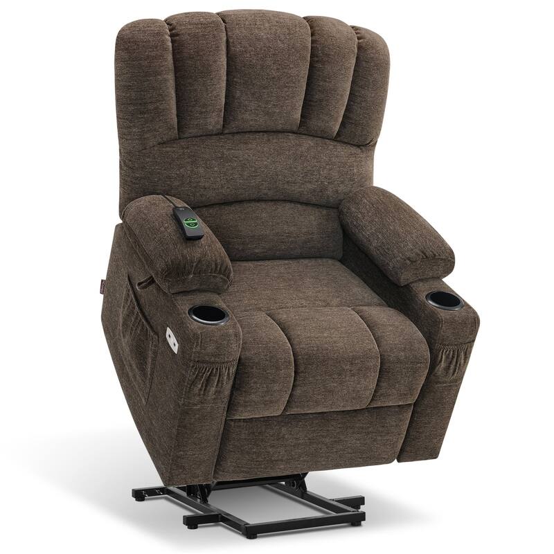 MCombo Power Lift Recliner Chair, Massage and Heat for Elderly, Extended Footrest,Cup Holders, USB Ports 7095