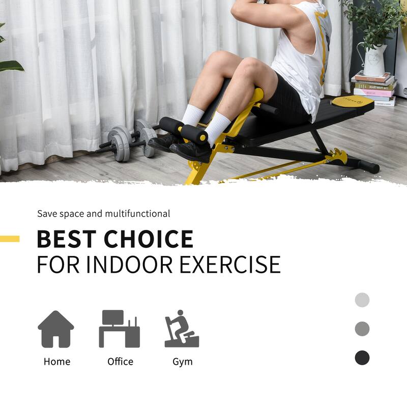 Soozier Adjustable Workout Bench Sit-Up Bench with 2 Decline Angles