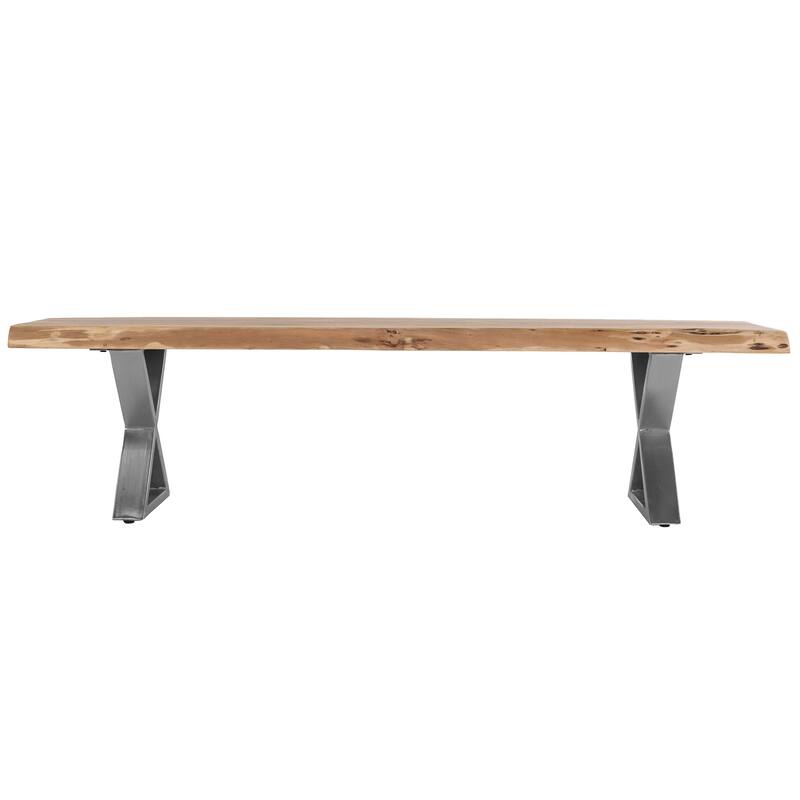 70" Acacia Wood Dining Bench