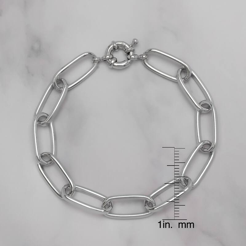 Victoria Townsend Silver Plated Smooth Oval Link Bracelet
